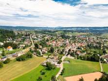Village overview of Lottstetten. A village in Germany.