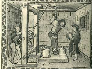 A historical picture of an execution.