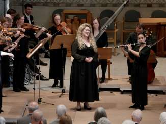 Classical musicians and a singer perform in the town church Stein am Rhein.
